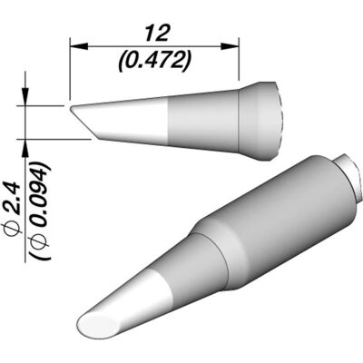 JBC Lötspitze Serie C245E, C245156E/Ø 2,4 mm, rundform, abgeschrägt (Lötspitze), Lötgerät Zubehör JBC Lötspitze Serie C245E, C245156E/Ø 2,4 mm, rundform, abgeschrägt (Lötspitze), Lötgerät Zubehör