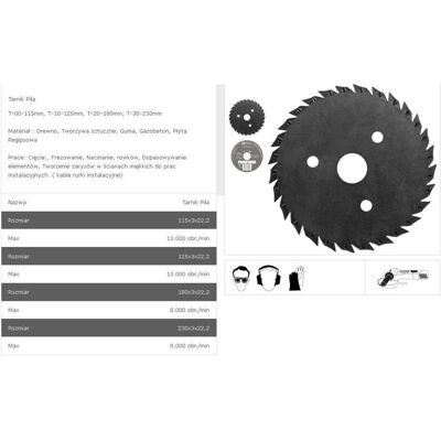 Tarpol Tarnik - 125mm Schneid- und Fräsblatt Tarpol Tarnik - 125mm Schneid- und Fräsblatt