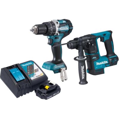 Makita, Bohrmaschine + Akkuschrauber, DLX 2278 RY1 Akku Kombo Kit + DHP 484 Schlagbohrschrauber 54 Nm + DHR 171 Bohrhammer 1,2 J + (Bohrhammer, Schlagbohrschrauber) Makita, Bohrmaschine + Akkuschrauber, DLX 2278 RY1 Akku Kombo Kit + DHP 484 Schlagbohrschrauber 54 Nm + DHR 171 Bohrhammer 1,2 J + (Bohrhammer, Schlagbohrschrauber)