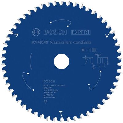 Bosch Professional Zubehör, Sägeblatt, EXPERT Aluminium Kreissägeblatt, 160x20 mm, T54 Bosch Professional Zubehör, Sägeblatt, EXPERT Aluminium Kreissägeblatt, 160x20 mm, T54
