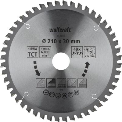 wolfcraft, Sägeblatt, 1 Kapp/Gehr.sägeblatt HM 48 Zähne ø210mm wolfcraft, Sägeblatt, 1 Kapp/Gehr.sägeblatt HM 48 Zähne ø210mm