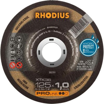 Rhodius, Sägeblatt, Extradünne Trennscheibe XTK38 Ø 125 x 1,0 x 22,23mm Form 42 VPE: 50 Rhodius, Sägeblatt, Extradünne Trennscheibe XTK38 Ø 125 x 1,0 x 22,23mm Form 42 VPE: 50