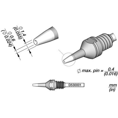JBC Entlötspitze Serie D530, D530001/Ø 0.6 mm, 1.4 mm, Pincleaning (Entlötset), Lötgerät Zubehör JBC Entlötspitze Serie D530, D530001/Ø 0.6 mm, 1.4 mm, Pincleaning (Entlötset), Lötgerät Zubehör