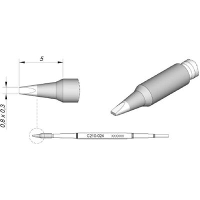 JBC Lötspitze Serie C210, Meisselform, C210024/0,8 x 0,3 mm, gerade, Lötgerät Zubehör JBC Lötspitze Serie C210, Meisselform, C210024/0,8 x 0,3 mm, gerade, Lötgerät Zubehör