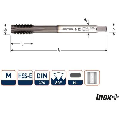 Rotec, Gewindeschneider + Gewindebohrer, 331.1400H HSS-E INOX Maschinengewindebohrer DL DIN 376B M14x2,0 HL Rotec, Gewindeschneider + Gewindebohrer, 331.1400H HSS-E INOX Maschinengewindebohrer DL DIN 376B M14x2,0 HL