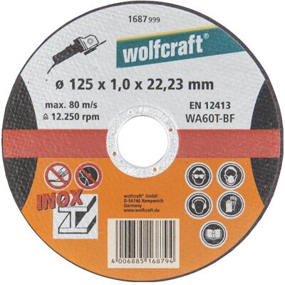wolfcraft, Sägeblatt, 1 Trennscheibe Inox ø125x1,0x22,2mm wolfcraft, Sägeblatt, 1 Trennscheibe Inox ø125x1,0x22,2mm