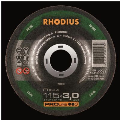 Rhodius, Sägeblatt, Trennscheiben FTK 44 201810 115x3,0x22,23 Stei Rhodius, Sägeblatt, Trennscheiben FTK 44 201810 115x3,0x22,23 Stei