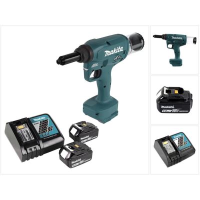 Makita, Tacker + Nagelpistole, DRV 250 RT Akku Blindnietsetzgerät 18V 20kN Brushless + 2x Akku 5,0Ah + Ladegerät Makita, Tacker + Nagelpistole, DRV 250 RT Akku Blindnietsetzgerät 18V 20kN Brushless + 2x Akku 5,0Ah + Ladegerät