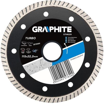 Graphite, Schleifmittel, Graphit-Diamantscheibe 115x22,2 mm Turbo ultradünn - 57H620 Graphite, Schleifmittel, Graphit-Diamantscheibe 115x22,2 mm Turbo ultradünn - 57H620