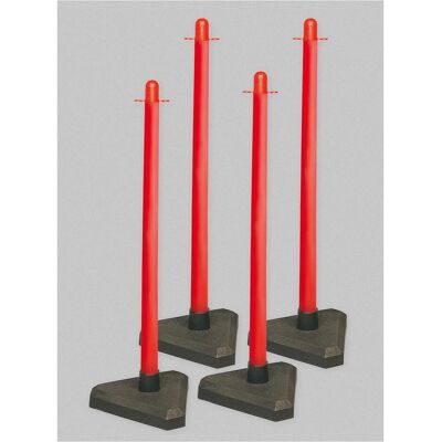 Brady, Absperrung, Sperrpfosten & Betonfuss (3,5 kg), Polyethylen, Rot, (4 Stück/Pack) Brady, Absperrung, Sperrpfosten & Betonfuss (3,5 kg), Polyethylen, Rot, (4 Stück/Pack)