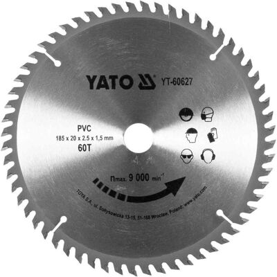 Yato, Sägeblatt, PVC-Trennscheibe 185x60x20 (YT-60627) Yato, Sägeblatt, PVC-Trennscheibe 185x60x20 (YT-60627)