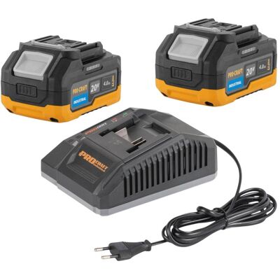 Procraft, Werkzeugakku + Ladegerät, Starter Pack 20 V C20/6.5 Schnell Ladegerät + 2x 20/4 Industrial Akku 4,0 Ah (20 V) Procraft, Werkzeugakku + Ladegerät, Starter Pack 20 V C20/6.5 Schnell Ladegerät + 2x 20/4 Industrial Akku 4,0 Ah (20 V)