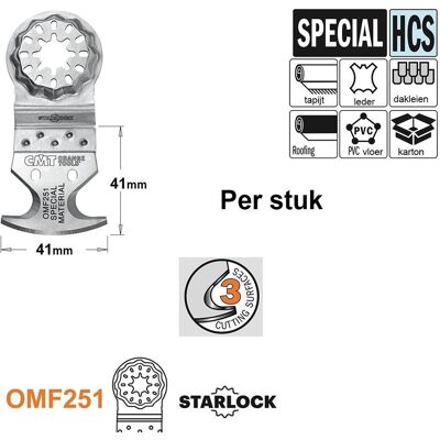 CMT, Cutter, OMF251-X1 Multiklinge mit drei Schneiden 41 mm 1 Stück CMT, Cutter, OMF251-X1 Multiklinge mit drei Schneiden 41 mm 1 Stück