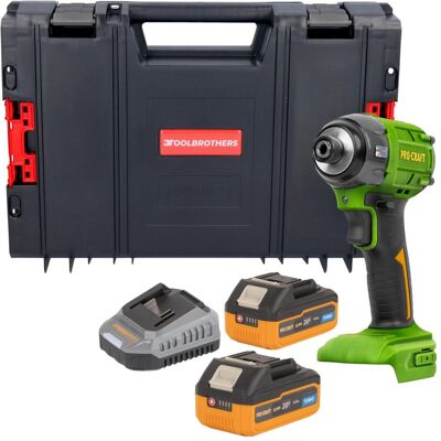 Procraft, Bohrmaschine + Akkuschrauber, PS22bb Akku Schlagschrauber 20 V 230 Nm 1/2" Brushless + 2x Akku 4,0 Ah + Ladegerät + (Schlagschrauber) Procraft, Bohrmaschine + Akkuschrauber, PS22bb Akku Schlagschrauber 20 V 230 Nm 1/2" Brushless + 2x Akku 4,0 Ah + Ladegerät + (Schlagschrauber)