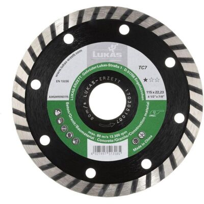 Lukas, Sägeblatt, Diamanttrennscheibe TC7 für Fliesen/ Stein Ø 115 mm für Winkelschleifer Lukas, Sägeblatt, Diamanttrennscheibe TC7 für Fliesen/ Stein Ø 115 mm für Winkelschleifer