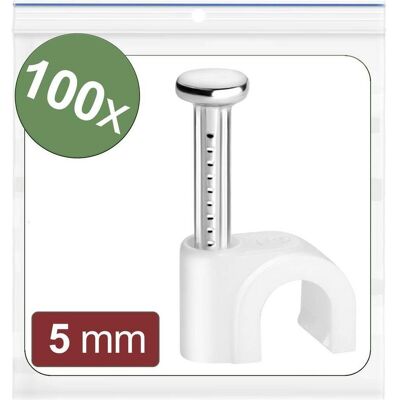 Quadrios, Kabelhalter, 24CA418 Nagelschellen 24CA418 Bündel-Ø-Bereich 3 bis 5 mm Weiss 100 S Quadrios, Kabelhalter, 24CA418 Nagelschellen 24CA418 Bündel-Ø-Bereich 3 bis 5 mm Weiss 100 S