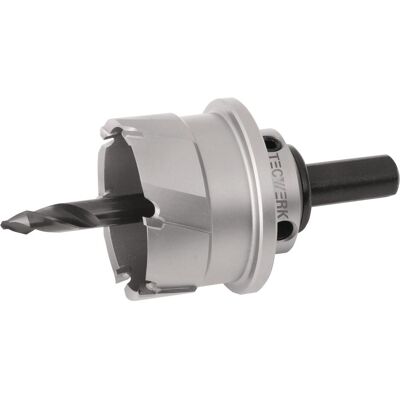 Tecwerk, Lochsäge, Lochsäge Sägen-Ø 80 mm Schnitttiefe 20 mm HM-bestückt mit Bohrer und Feder (80 mm) Tecwerk, Lochsäge, Lochsäge Sägen-Ø 80 mm Schnitttiefe 20 mm HM-bestückt mit Bohrer und Feder (80 mm)