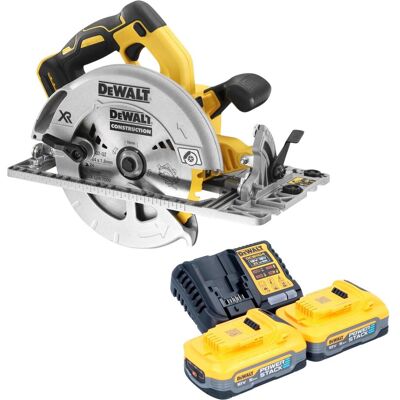 DeWalt, Handkreissäge, DCS 572 H2 Akku Handkreissäge 18 V 184 mm Brushless + 2x Powerstack Akku 5,0 Ah + Ladegerät DeWalt, Handkreissäge, DCS 572 H2 Akku Handkreissäge 18 V 184 mm Brushless + 2x Powerstack Akku 5,0 Ah + Ladegerät