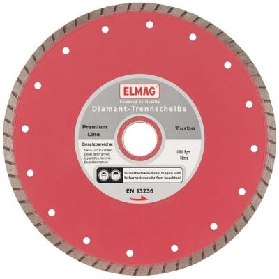 Elmag, Sägeblatt, - Diamantscheibe 115 mm PREMIUM LINE - TURBO Bohrung: 22,2 mm Elmag, Sägeblatt, - Diamantscheibe 115 mm PREMIUM LINE - TURBO Bohrung: 22,2 mm