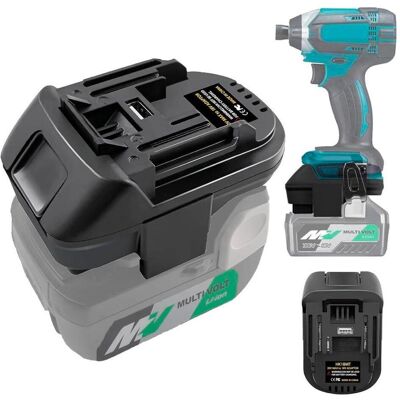 LKD, Werkzeugakku + Ladegerät, Akku-Adapter - Hitachi für Makita Elektrowerkzeuge (18 V) LKD, Werkzeugakku + Ladegerät, Akku-Adapter - Hitachi für Makita Elektrowerkzeuge (18 V)