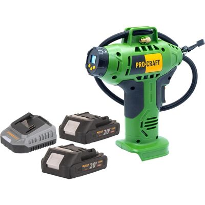 Procraft, Kompressor, LK20 Akku Kompressor 20 V 11 bar + 2x Akku 2,0 Ah + Ladegerät (11 Bar) Procraft, Kompressor, LK20 Akku Kompressor 20 V 11 bar + 2x Akku 2,0 Ah + Ladegerät (11 Bar)