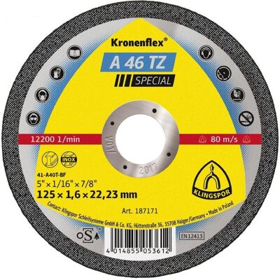 KLINGSPOR - A46 TZ Special - 125 mm - 1.6 mm - Trennscheibe KLINGSPOR - A46 TZ Special - 125 mm - 1.6 mm - Trennscheibe