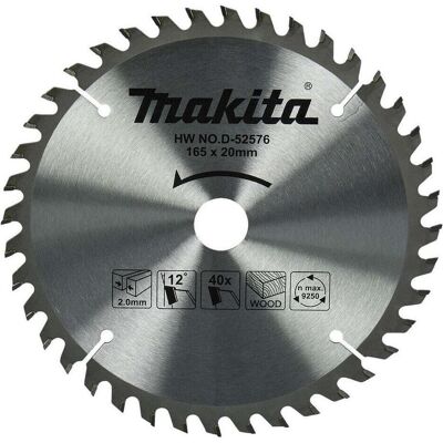 Makita, Sägeblatt, Zubehör D-81169 HM Kreissägeblatt 165x20x1.6 T40 Holz Makita, Sägeblatt, Zubehör D-81169 HM Kreissägeblatt 165x20x1.6 T40 Holz