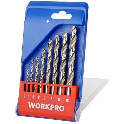 Workpro, Bohrereinsatz, Satz Bohrer 3, 4, 5, 6, 7, 8, 9 Y 10 Mm Metall 8 Stücke (10 Millimeter, 3 Millimeter, 4 Millimeter, 5 Millimeter, 6 Millimeter, 7 Millimeter, 8 Millimeter, 9 Millimeter) Workpro, Bohrereinsatz, Satz Bohrer 3, 4, 5, 6, 7, 8, 9 Y 10 Mm Metall 8 Stücke (10 Millimeter, 3 Millimeter, 4 Millimeter, 5 Millimeter, 6 Millimeter, 7 Millimeter, 8 Millimeter, 9 Millimeter)