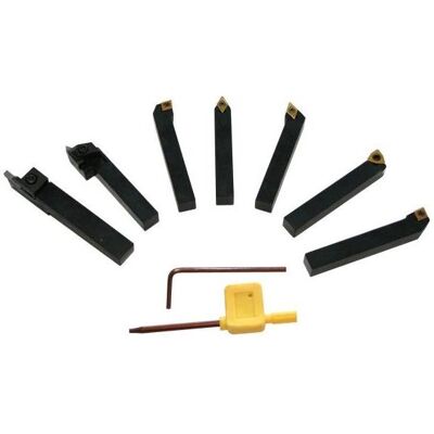 Elmag, Zubehör Maschine, - Wendeplatten-Drehmeissel-Satz 7-teilig, 20 x 20 mm Elmag, Zubehör Maschine, - Wendeplatten-Drehmeissel-Satz 7-teilig, 20 x 20 mm