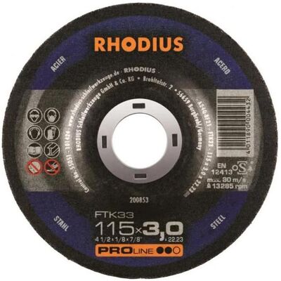 Rhodius - Scheibe Coppettazione Ftk33 - 115 x 3,0mm - Gebogen - Rhodium - Schneidscheibe Rhodius - Scheibe Coppettazione Ftk33 - 115 x 3,0mm - Gebogen - Rhodium - Schneidscheibe
