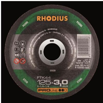 Rhodius, Sägeblatt, Trennscheiben FTK 44 201838 125x3,0x22,23 Stei Rhodius, Sägeblatt, Trennscheiben FTK 44 201838 125x3,0x22,23 Stei