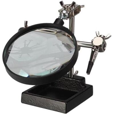 Velleman Dritte Hand Mit Lupe (Dritte Hand), Lötgerät Zubehör, Transparent, Schwarz, Grau Velleman Dritte Hand Mit Lupe (Dritte Hand), Lötgerät Zubehör, Transparent, Schwarz, Grau