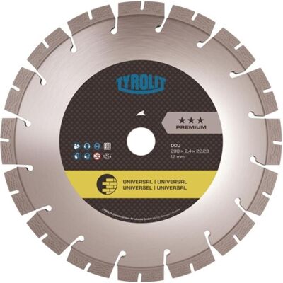 Tyrolit, Sägeblatt, Diamanttrennscheibe DCU Premium Ø 180 mm Bohrung 22,23 mm Bau universal 12 mm Tyrolit, Sägeblatt, Diamanttrennscheibe DCU Premium Ø 180 mm Bohrung 22,23 mm Bau universal 12 mm