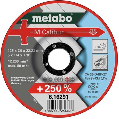 Metabo 616292000 - Stahl & Keramikfaser Schleifscheiben - 8500 U/min - Blau, Grau, Rot, Weiß - Rund - Trennscheiben Metabo 616292000 - Stahl & Keramikfaser Schleifscheiben - 8500 U/min - Blau, Grau, Rot, Weiß - Rund - Trennscheiben