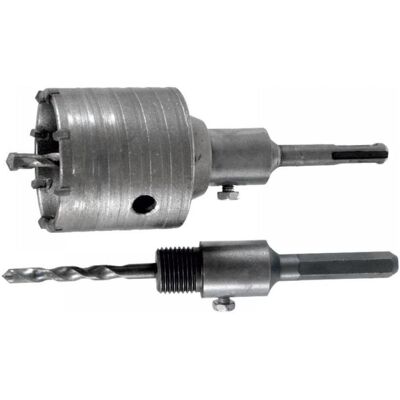 Dedra, Bohrereinsatz, Hartmetall-Lochsäge mit SDS Plus und Sechskant-Schäften (80 Millimeter) Dedra, Bohrereinsatz, Hartmetall-Lochsäge mit SDS Plus und Sechskant-Schäften (80 Millimeter)