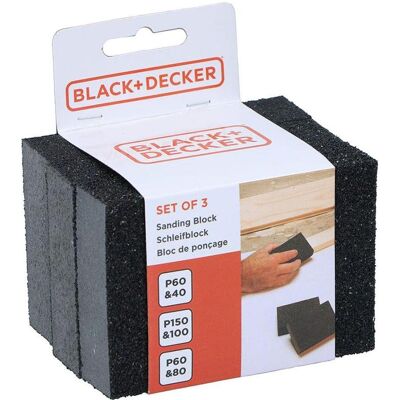 Black & Decker Schleifmittel, Sand block set 3ass 3pcs (100, 150, 40, 60, 80) Black & Decker Schleifmittel, Sand block set 3ass 3pcs (100, 150, 40, 60, 80)