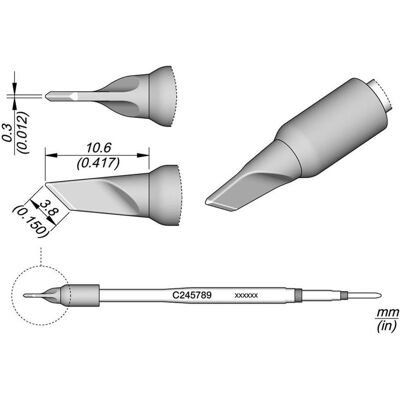 JBC Lötspitze Serie C245 Sondertypen, C245789/3,5 x 0,3 mm mm, Klinge, Lötgerät Zubehör JBC Lötspitze Serie C245 Sondertypen, C245789/3,5 x 0,3 mm mm, Klinge, Lötgerät Zubehör