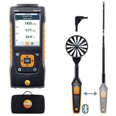 Testo, Detektor, 440 Luftstrom-Kit1 Anemometer +1370 (Temperature-TC) °C, +150 (Temperature-NTC) °C max.Temp. v Testo, Detektor, 440 Luftstrom-Kit1 Anemometer +1370 (Temperature-TC) °C, +150 (Temperature-NTC) °C max.Temp. v