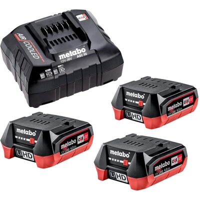 Metabo, Werkzeugakku + Ladegerät, Basis Set 3x LiHD Akkupack 12 V 4,0 Ah Akku ( 3x 625349000 ) + ASC 55 Ladegerät ( 627044000 (12 V) Metabo, Werkzeugakku + Ladegerät, Basis Set 3x LiHD Akkupack 12 V 4,0 Ah Akku ( 3x 625349000 ) + ASC 55 Ladegerät ( 627044000 (12 V)