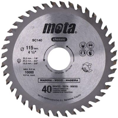 Mota Herramientas, Sägeblatt, Circular saw widia ø115 mm 40 teeth Mota Herramientas, Sägeblatt, Circular saw widia ø115 mm 40 teeth