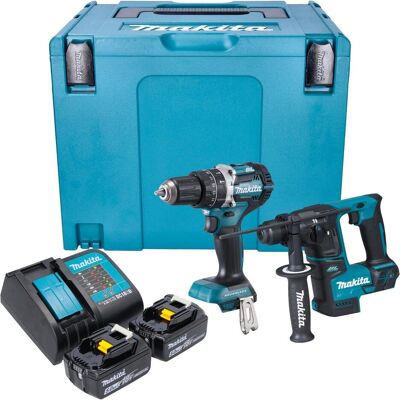 Makita, Bohrmaschine + Akkuschrauber, DLX 2278 STJ Akku Kombo Kit + DHP 484 Schlagbohrschrauber 54 Nm + DHR 171 Bohrhammer 1,2 J + (Bohrhammer, Schlagbohrschrauber) Makita, Bohrmaschine + Akkuschrauber, DLX 2278 STJ Akku Kombo Kit + DHP 484 Schlagbohrschrauber 54 Nm + DHR 171 Bohrhammer 1,2 J + (Bohrhammer, Schlagbohrschrauber)