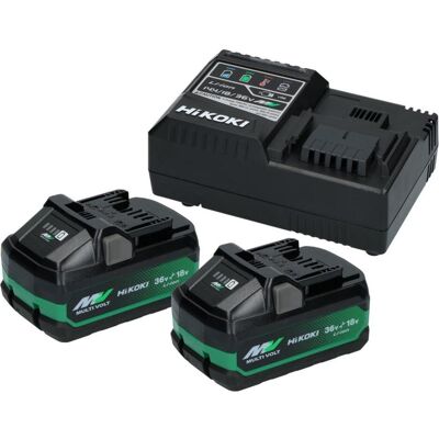 Hikoki, Werkzeugakku + Ladegerät, Zestaw startowy 18V: Akumulator 2x4,0Ah BSL36B18X + ładowarka UC18YSL3 UC18YSL3 WJZ (18 V) Hikoki, Werkzeugakku + Ladegerät, Zestaw startowy 18V: Akumulator 2x4,0Ah BSL36B18X + ładowarka UC18YSL3 UC18YSL3 WJZ (18 V)