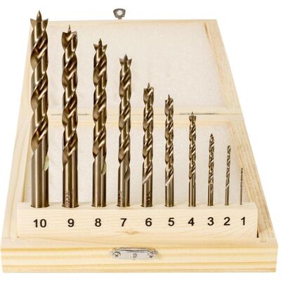 Stier, Bohrereinsatz, Holzbohrer-Set HSS Co 10-tlg. 1-10 mm (1 mm, 10 mm, 2 mm, 3 mm, 4 mm, 5 mm, 6 mm, 7 mm, 8 mm, 9 mm) Stier, Bohrereinsatz, Holzbohrer-Set HSS Co 10-tlg. 1-10 mm (1 mm, 10 mm, 2 mm, 3 mm, 4 mm, 5 mm, 6 mm, 7 mm, 8 mm, 9 mm)