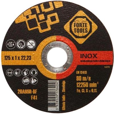 Forte tools, Sägeblatt, CUTTING DISC 125X1.0X22.23 MMFORTE TOOL Forte tools, Sägeblatt, CUTTING DISC 125X1.0X22.23 MMFORTE TOOL