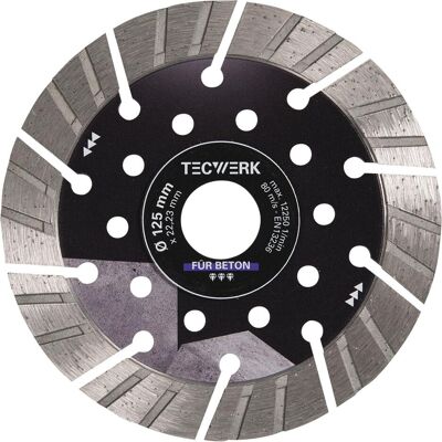 Tecwerk, Sägeblatt, Diamanttrennscheibe BETON PRO Ø 115 mm Bohrung 22,23 mm Segmenthöhe 15 mm Segmentstärke 2,4 mm Se... Tecwerk, Sägeblatt, Diamanttrennscheibe BETON PRO Ø 115 mm Bohrung 22,23 mm Segmenthöhe 15 mm Segmentstärke 2,4 mm Se...