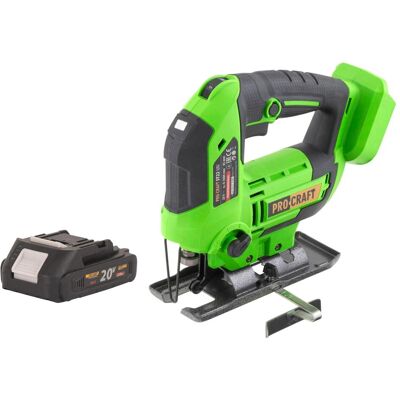 Procraft, Stichsäge, ST22 Akku Stichsäge 20 V 80 mm Brushless + 1x Akku 2,0 Ah - ohne Ladegerät Procraft, Stichsäge, ST22 Akku Stichsäge 20 V 80 mm Brushless + 1x Akku 2,0 Ah - ohne Ladegerät