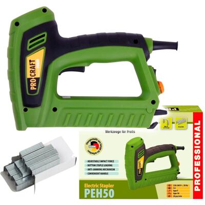 Procraft, Tacker + Nagelpistole, PEH50 Tackerpistole 220 - 240 V 8 - 20 mm (Nagelpistole, Tacker) Procraft, Tacker + Nagelpistole, PEH50 Tackerpistole 220 - 240 V 8 - 20 mm (Nagelpistole, Tacker)