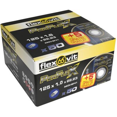 Saint-Gobain, Sägeblatt, Flexovit 66252850061 Perflex Trennscheiben 125 x 1 mm 50+5 Stück Saint-Gobain, Sägeblatt, Flexovit 66252850061 Perflex Trennscheiben 125 x 1 mm 50+5 Stück