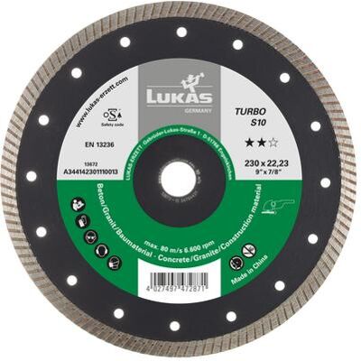 Lukas, Sägeblatt, LUKAS-ERZETT A344141251110013 DiamantTURBO S10 125 Diamanttrennscheibe 1 St. Lukas, Sägeblatt, LUKAS-ERZETT A344141251110013 DiamantTURBO S10 125 Diamanttrennscheibe 1 St.