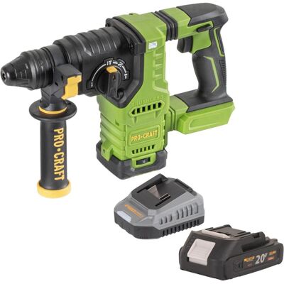 Procraft, Bohrmaschine + Akkuschrauber, PHA30bb Akku Bohrhammer 20 V 2,8 J SDS plus Brushless + 1x Akku 2,0 Ah + Ladegerät (Bohrhammer) Procraft, Bohrmaschine + Akkuschrauber, PHA30bb Akku Bohrhammer 20 V 2,8 J SDS plus Brushless + 1x Akku 2,0 Ah + Ladegerät (Bohrhammer)